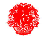 花开富贵 福剪纸