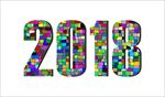 2018跨年创意立体数字