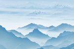 新中式禅意水墨山水画背景墙壁画
