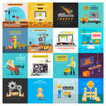 16款建设中创意矢量插画设计