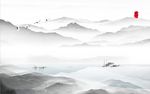 中式山水水墨画背景墙