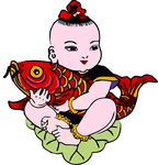 小男孩年画