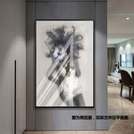 黑白现代简约美女抽象装饰画无框