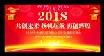 大气红色企业集团年会背景板