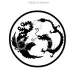 龙凤呈祥矢量剪影图案