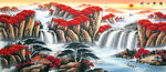 左右逢源山水画