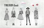时尚美女服饰包包背景墙
