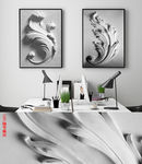 3d立体白色欧式浮雕抽象装饰画