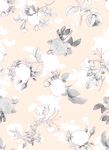 原创数码印花黑白素描拼接花卉图