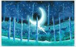 手绘森林星空唯美背景墙壁画