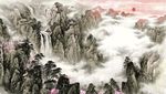 长江三峡风景画工装装饰画超大