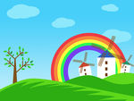 幼儿园彩虹背景图片