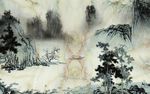 大理石水墨山水
