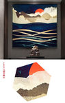 欧式几何金色山峰旭日东升装饰画