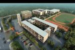 鸟瞰学校操场建筑图
