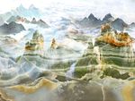 大理石山水画背景