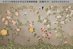 大型分层新中式工笔花鸟背景壁画