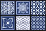 矢量蓝色印花布