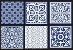 矢量蓝色印花布
