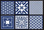 矢量蓝色印花布