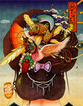 日式浮世绘背景插画装饰图片