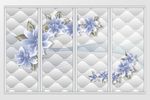 水蓝色花朵花瓣移门