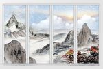 云天九歌水花画移门