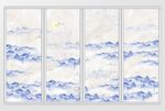 中国风手绘水墨山水移门