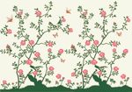花鸟壁纸图案  硅藻泥图案