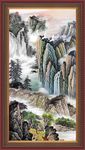 竖幅国画山水