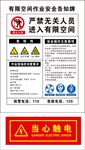 有限空间作业安全告知牌当心触电