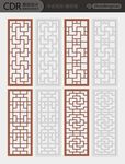 中式花纹 窗花格 镂空隔断