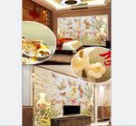中式福家和富贵玉瓶玉雕壁画背景