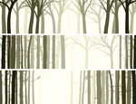 矢量树林插画背景墙