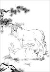 骏马线描 骏马白描 骏马素描