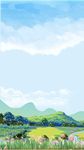 手绘田野