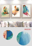 欧式复古美女油画装饰画