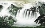 手绘山水画