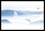 水墨山水 山水画 公园大景
