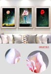 欧式古典花卉花瓶三联装饰画
