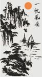 迎客松 松石 一帆风顺 玄关图