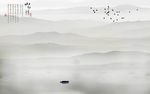 抽象山水情风景背景墙装饰画