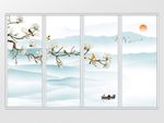 中式山水花鸟移门