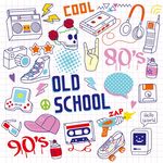 学校潮流涂鸦墙贴素材