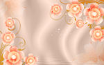 现代花卉梦幻百合电视背景墙