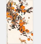 柿柿如意工笔国画花鸟装饰画