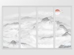 中国风水墨山水日出移门
