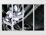 3d精美宝石花朵黑色绸缎移门