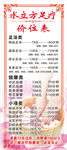 足疗价位表