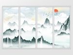 大理石纹山水移门